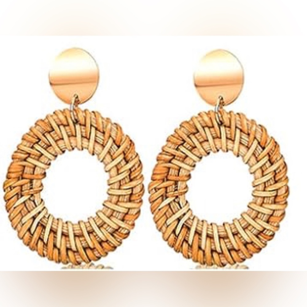 Drop Dangle Earrings Bohemian Rattan Fashion